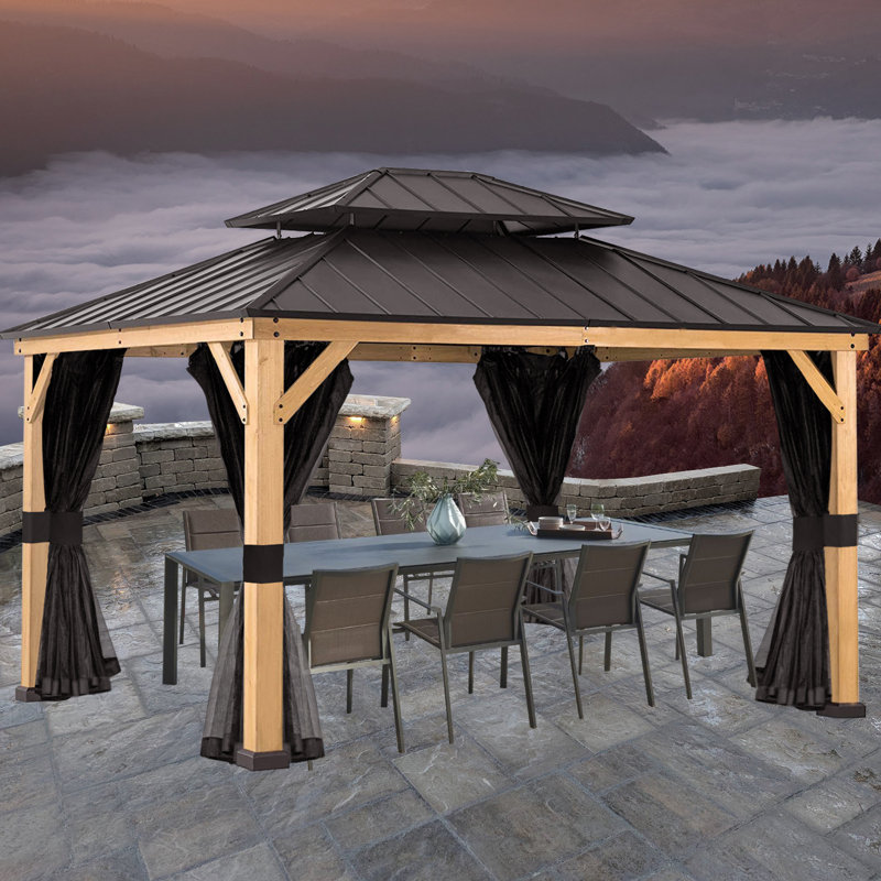 Joyside 13 Ft. W X 11 Ft. D Solid Wood Patio Gazebo & Reviews Wayfair